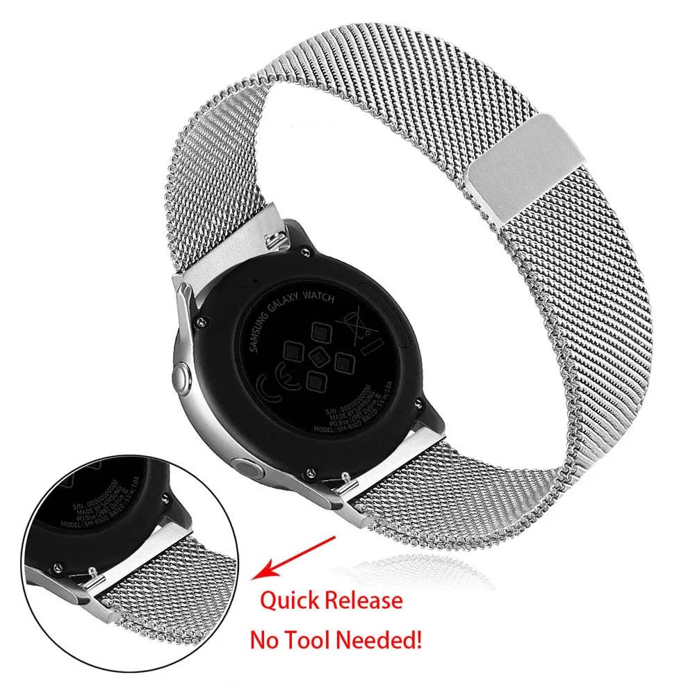 Ремешок для часов Band Milanese Loop для samsung Galaxy Watch Active/Active 2 40 мм 44 мм SM-R500 магнитный ремешок из нержавеющей стали