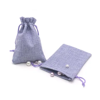

10x14cm 5Pcs/Lot Multi Colors Mini Pouch Jute Bag Linen Small Drawstring Bags Ring Necklace Jewelry Pouches Wedding Favors Gift