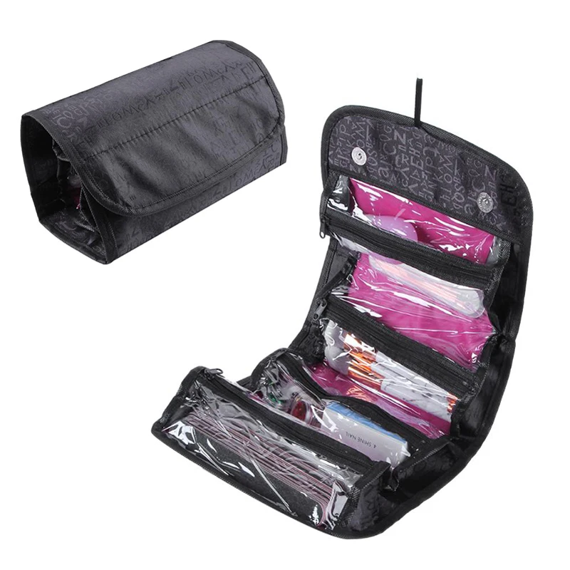 

Folding Make Up Cosmetic Bag Case Big Capacity Women Makeup Bag Hanging Toiletries Travel Storage Kits Portable Organizer Bag