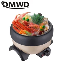 DMWD электрический горячий горшок 1Л многофункциональная антипригарная сковорода гриль для жарки Подогрев сковорода суп лапша рисоварка пароварка