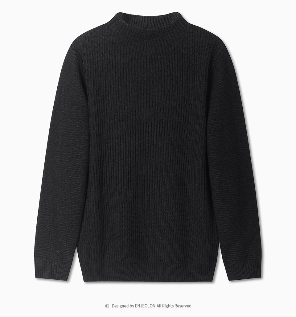 Бренд Enjeolon, Зимний вязаный пуловер, свитера, мужской свитер с высоким воротником, мужской однотонный пуловер, 4 цвета, мужской свитер MY3239