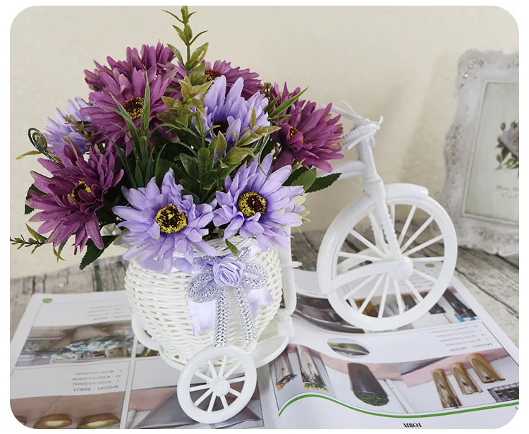 Садовая мебель для дома искусственный цветок маленький цветочный костюм/велосипедная плетеная Цветочная корзина поддельный цветок реквизит для фотосессии - Цвет: M