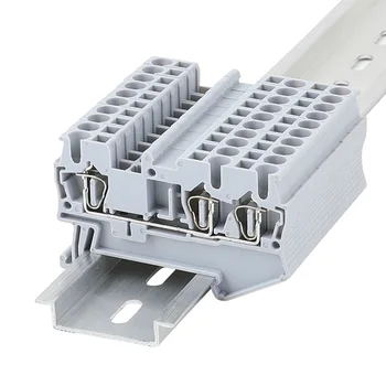 

10Pcs ST-2.5-TWIN Instead of PHOENIX CONTACT Connectors Electrical Wiring Return Pull Type Three Conductors Terminal Blocks