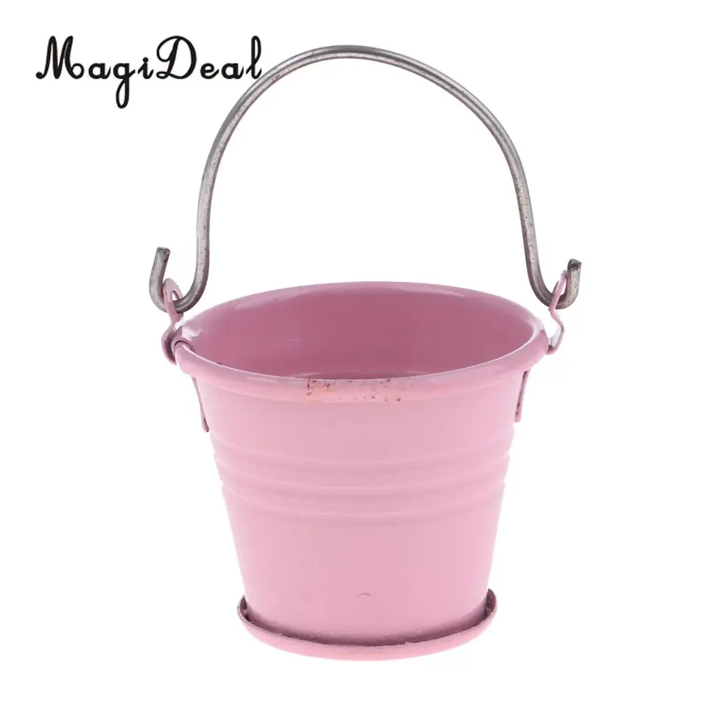 New Arrival 1/12 Scale Dollhouse Miniature Kitchen Garden Water Bucket Pail Furniture Decoration Accessory 7Colors