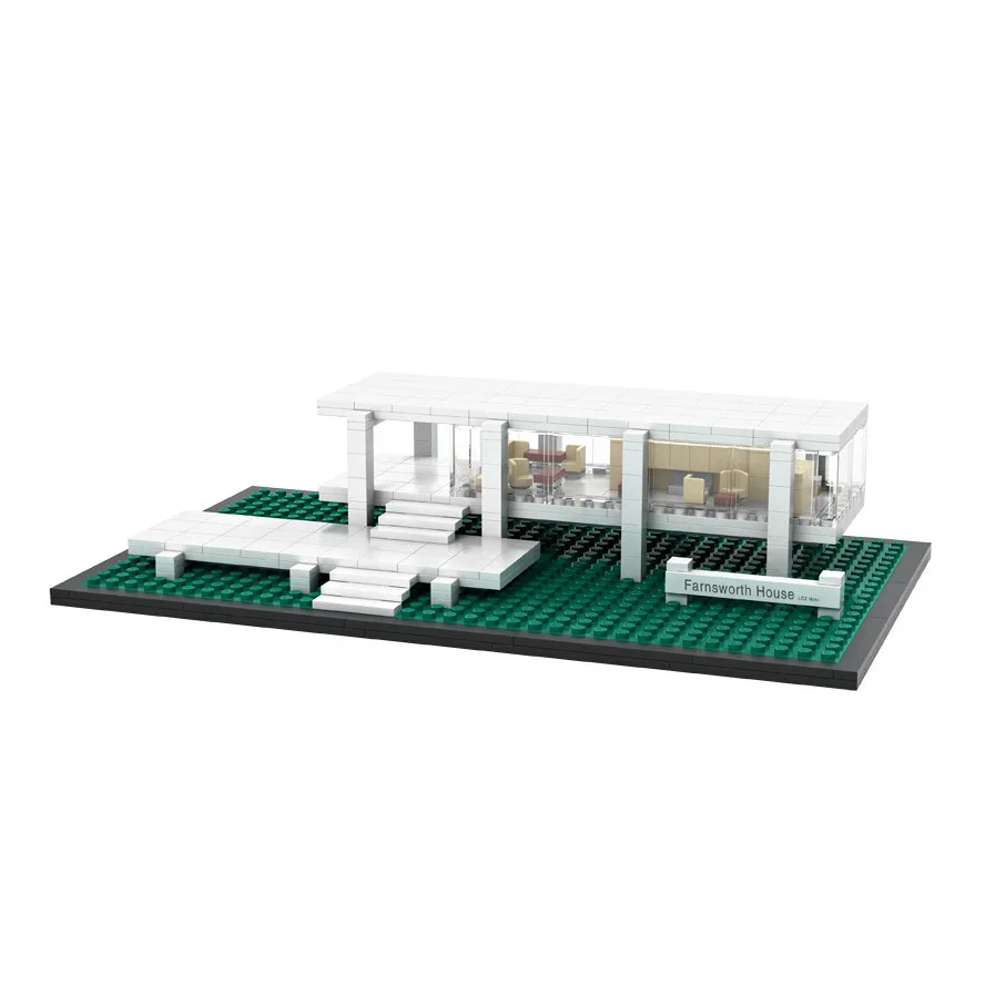 2018 America nanoblock model toys for kids mini diamond building block world famous Architecture building block farnsworth house hot toys nanoblock world famous architecture statue of liberty building blocks mini construction brick model iblock fun for kid
