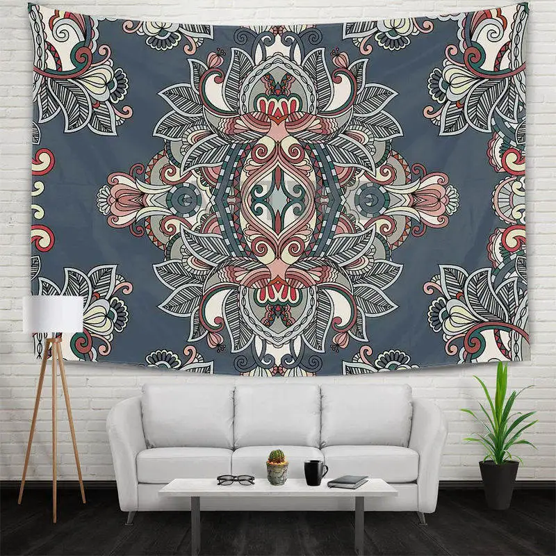 European Style Floral Printing Tapestry National Heat Transfer Wall Hanging 130x150cm for Dorm Bedroom Living Room | Дом и сад