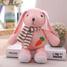 Ручной работы вязаный кролик плюшевые игрушки для детей ребенок успокаивающая Кукла Kawaii симпатичный шарф Медведь Хлопок чучело Плюшевые игрушки