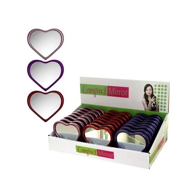 Bulk Buys BI532-24 Heart-Shaped Suction Mirror Display