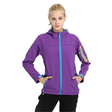 Женская водостойкой руно внутри спорта на открытом воздухе Восхождение Отдых Туризм с капюшоном флисовая куртка ветровка для женщин