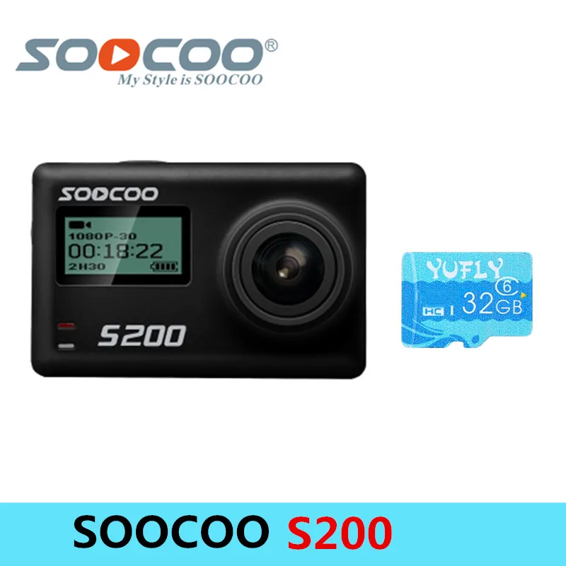 

SOOCOO S200 Ultra HD 4K Sports Camera 2.45 Inch Touch Screen WiFi Voice Control Anti-Shake External Microphone GPS