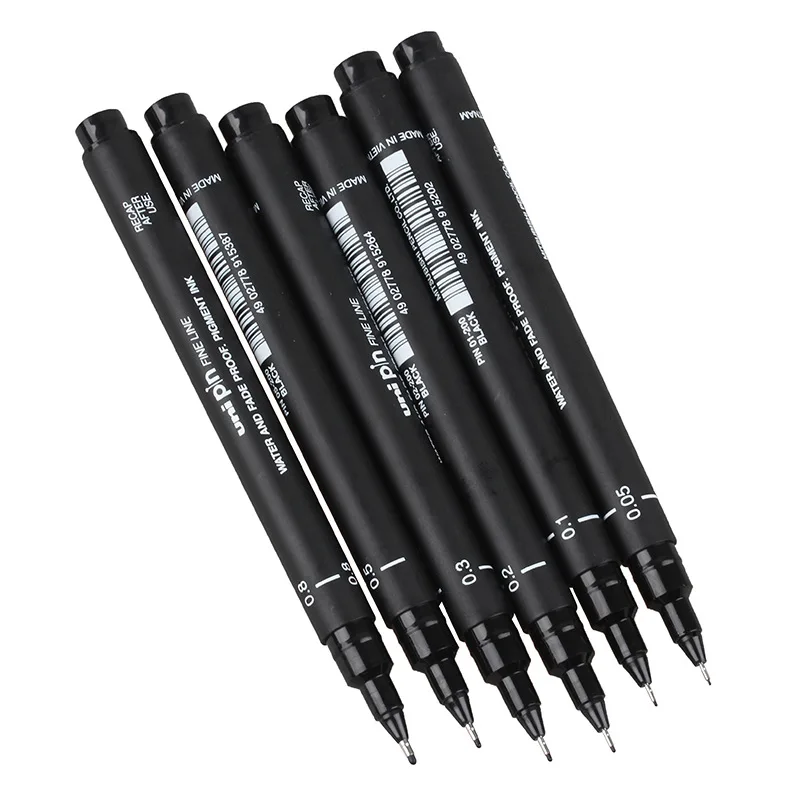 1pc 0.05-0.8mm Black Gel Pen Comic Hook Line Artist Draw Write Tool School Office Supply Promotion Stationery Student Gift aesthetic ancient style painting line drawing collection book comic character coloring book adult decompression book