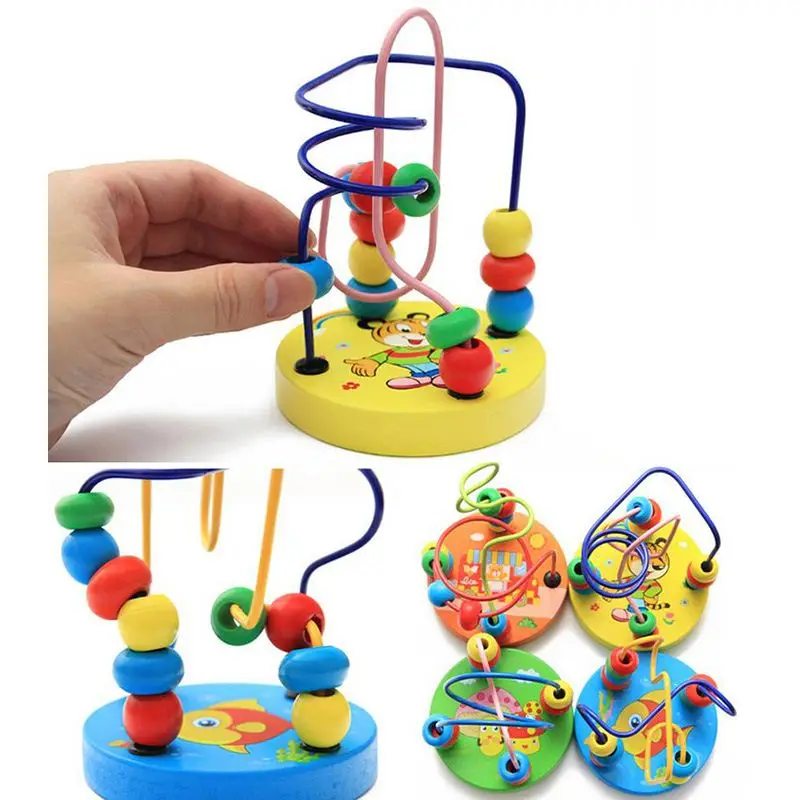 

Wooden Beads Toys Baby Toddler Educational Animals Round beads Kids Toys For Newborns Children Cribs Stroller Mobile Montessori