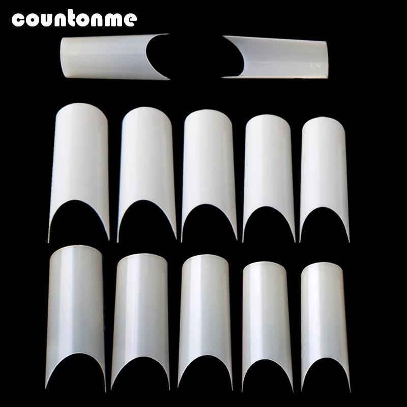 

Fake Nails Natural False Nail Art Tips Curved Full Cover French Style Acrylic Nail Artificial Manicure Tools 500pcs/pack naturel