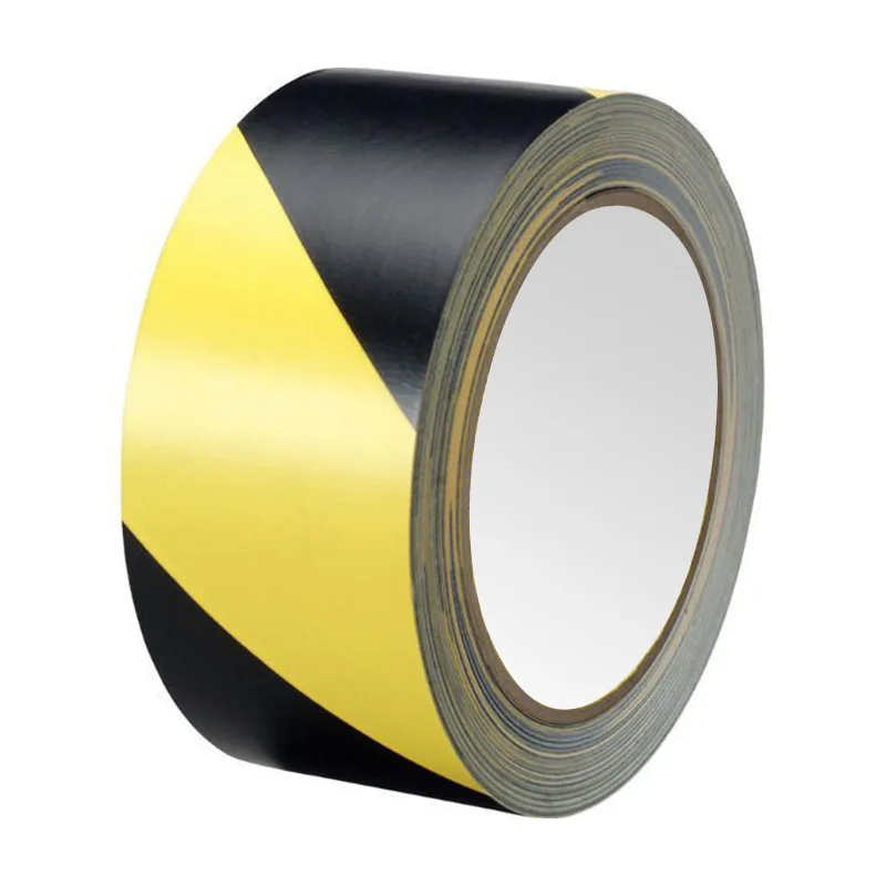 

4.8CM*16mPVC black and yellow warning tape factory warehouse identification tape yellow black floor marking tape