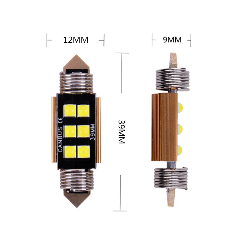 1 шт. c5w светодиодный 31 мм 36 мм 39 мм 41 мм 6 SMD 3030 чипы светодиодный фестон лампа автомобильный купольный светильник Canbus без ошибок авто Интерьер лампа для чтения - Испускаемый цвет: 39MM