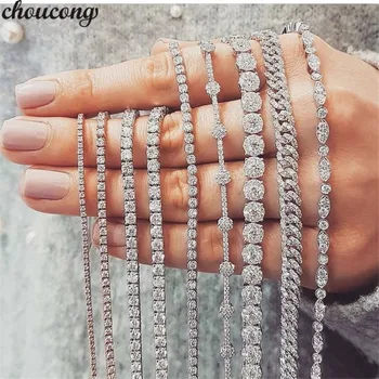 

29 Styles Fashion Tennis Bracelet White Gold Filled Pave Aaaaa Cz Stone Statement Party Wedding Bracelets For Women Men Jewelry