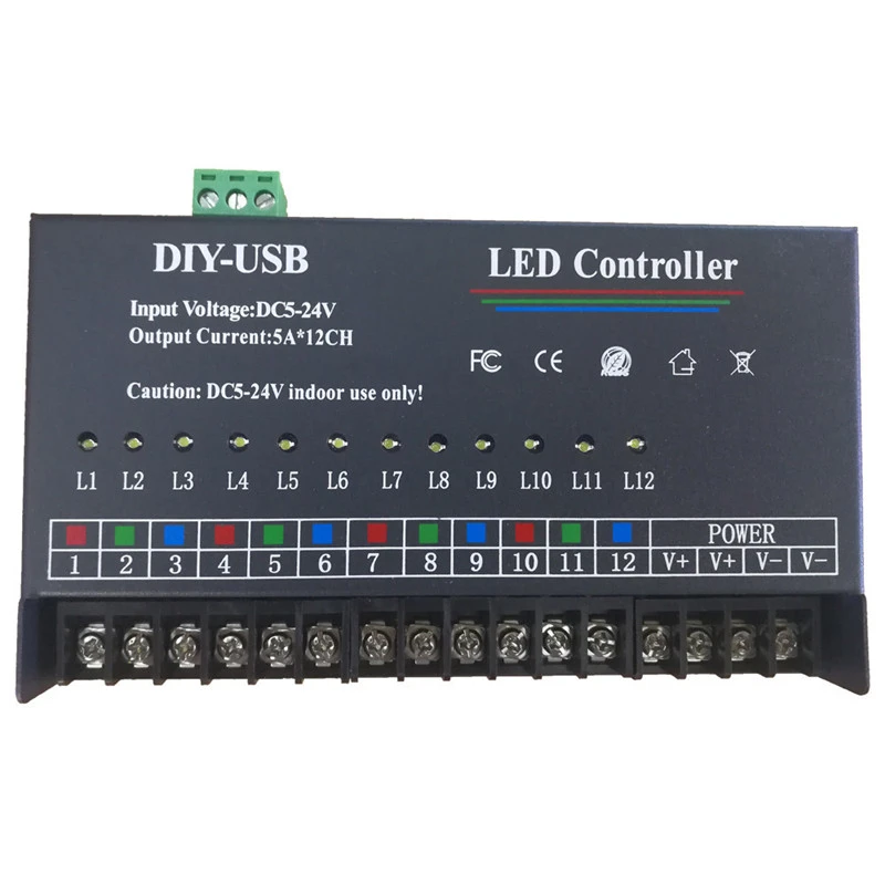 Diy-usb Led Controller 12 Ways Rgb Led Controller Dc5-24v Programming Rgb Led Controller - Rgb Controler - AliExpress