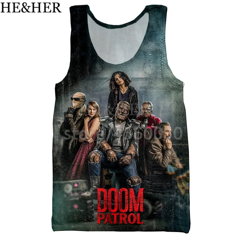 The Doom Patrol 3D Печатный Топ на бретелях для мужчин модный крутой летний топ на бретелях для работы Мужские Женские топы топ на бретелях