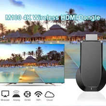 Mirascreen M100 2,4G/5G Смарт пульт от телевизора 4 k HD Беспроводной Wifi ключ Miracast DLNA обмена потоковыми мультимедийными данными(Airplay) Wi-Fi, Дисплей приемник для IOS Android ПК
