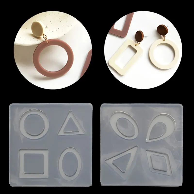 

Silicone Acrylic Earring Necklace Pendant Mold Resin Casting Mold Jewelry Making