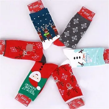 

9 Styles Christmas Mens&Womens Xmas Cotton Socks 2019 New Year's Santa Snowman Snowflake Pattern Socks Winter Warm Sock Gifts