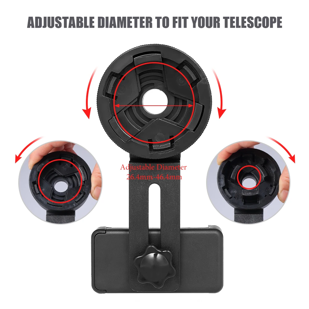 العالمي هاتف محمول الإكتشاف نطاق جبل كبير نوع التصوير محول جبل مناظير أحادي تلسكوب