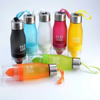 

1 Pcs Portable Plastic Sports Water Bottle Lemon Juice Fruit Squeezer Cup Leak-Proof 650ml B2Cshop