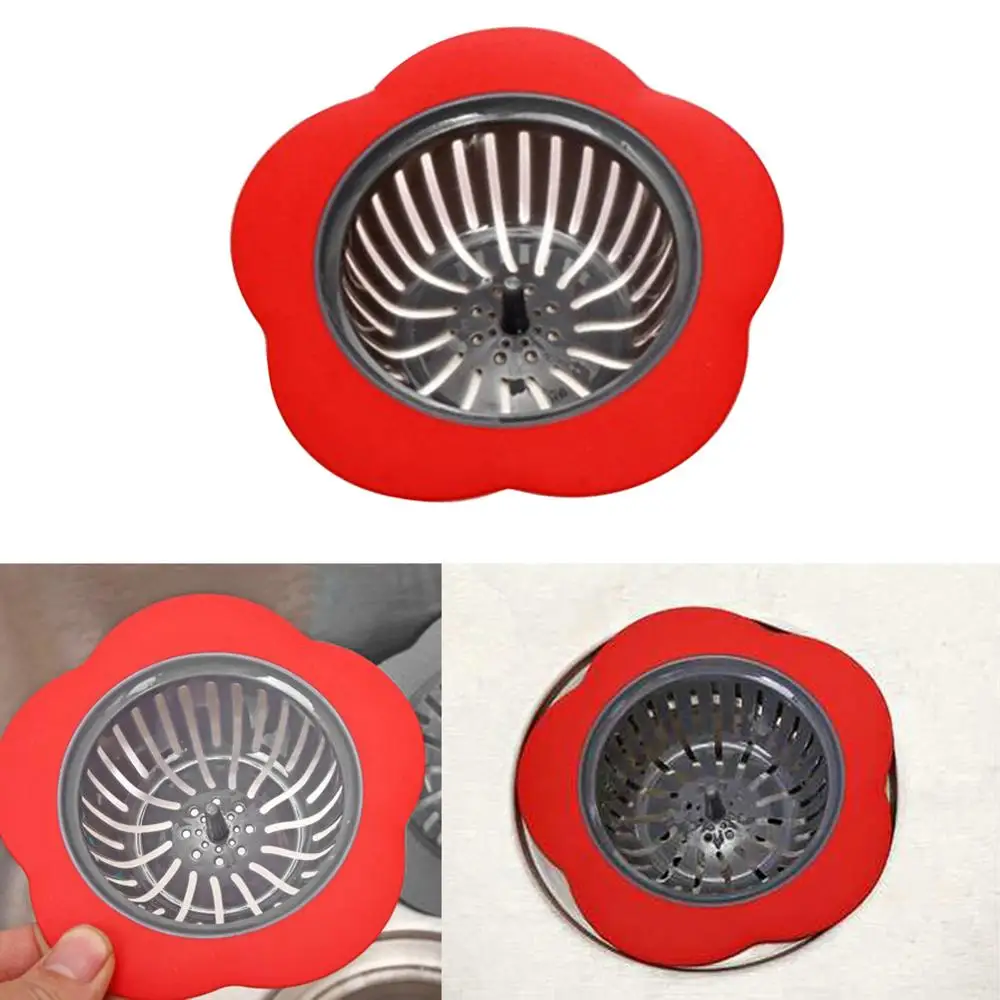 

Flower Shaped Silicone Sink Strainer Shower Sink Drains Cover Drain sink Filter Plastic Kitchen Sink Stopper bathtub Hair Filter