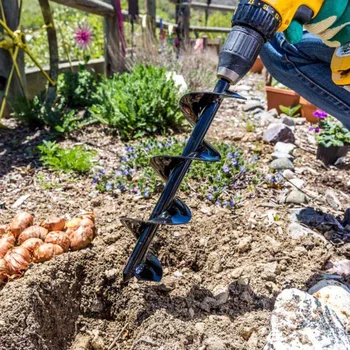 

1 Alloy Auger Drill Bit Spiral Auger Drill Bit A Great Job For Planting Bulbs Bedding Plants Seedlings 25x8CM 30x8CM