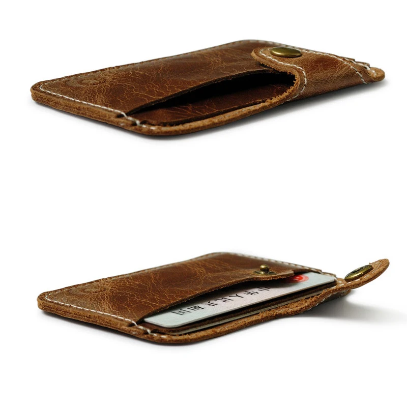 XZXBBAG, чехол для карт из натуральной кожи, мужской тонкий кошелек для карт, Мужской Бизнес ID держатель для кредитных карт, сумка с застежкой, карман для наличных карт