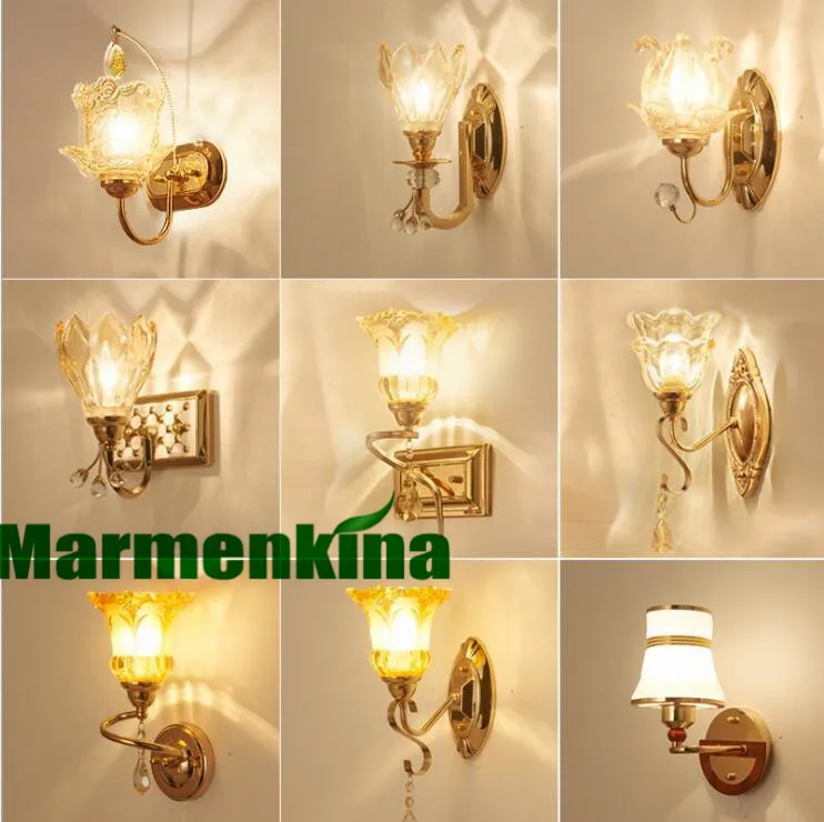 

New 2017 wall lamp European style retro aisle master bedroom bedside mirror headlights, E14.