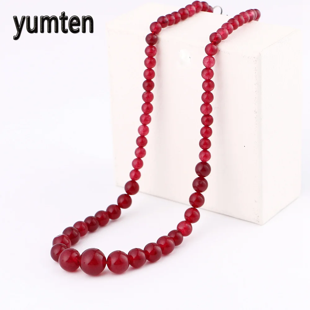 

Red Chalcedony Pearl Necklace Women Agate Necklace Wholesale Noble Jewelery Gemstone Necklace Handmade Accessory Women Best Gift
