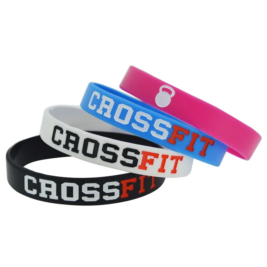 50 шт./лот CrossFit спортивный силиконовый браслет-повязка взрослый размер