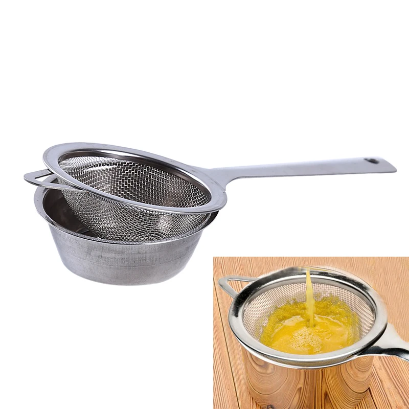 

Stainless Steel Mesh Tea Strainer Tea Mesh Infuser Reusable Tea Strainer Teapot Long Handle Funnel+Base Tea Strainer 2Pcs/set