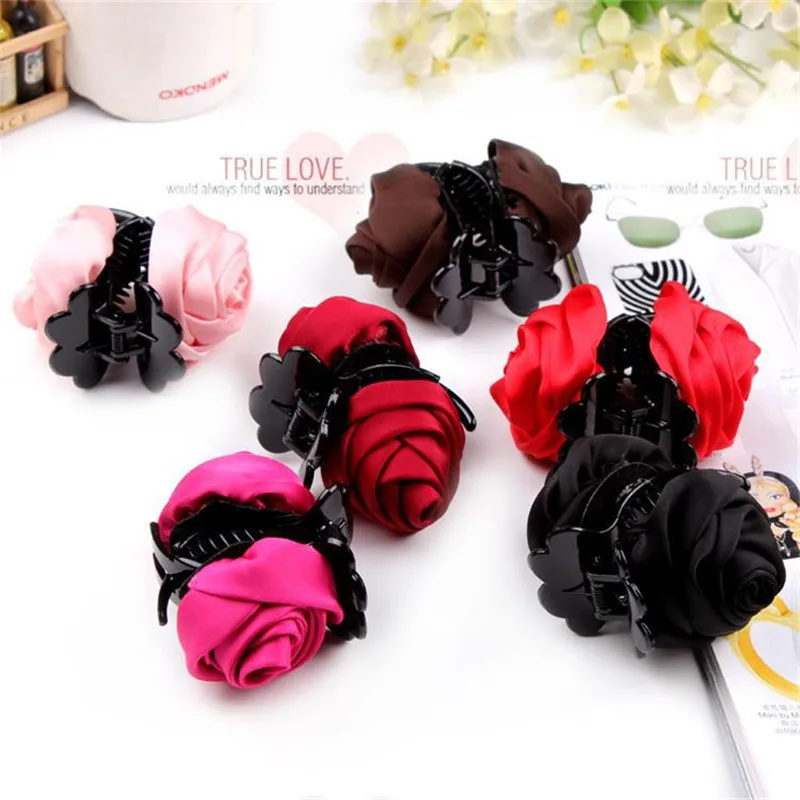 

New Fashion Korean Brand Hair Clip Rose Hair Claws Clips Hair Accessories For Women Girls Hair Crab Clamp Hot Free Shipping