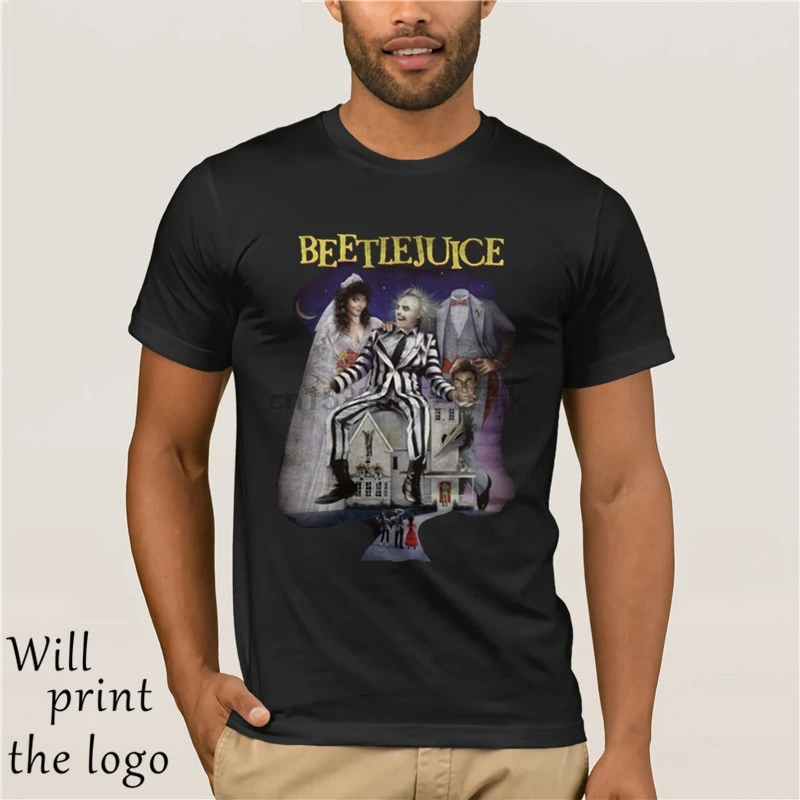 

Beetlejuice Poster Official Tim Burton Betelgeuse Horror Movie Black Mens Tshirt Cool Casual pride t shirt men Unisex New