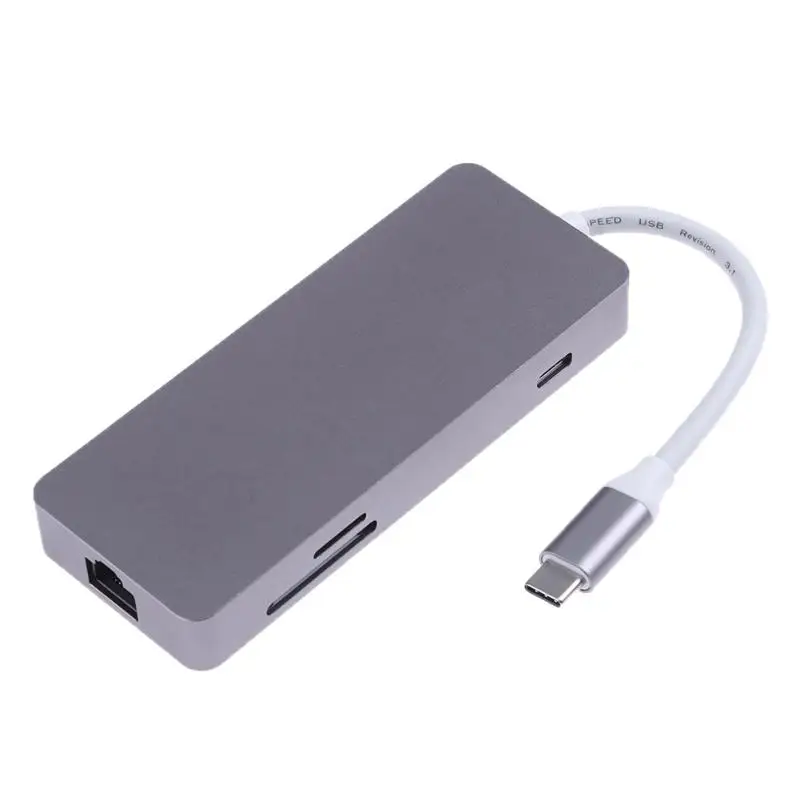 

7 in 1 Type-C to HDMI+USB3.0+USB2.0+TF+ RJ45 Lan Adapter Hub For Xiaomi For ASUS For Samsung For Lenovo For Google notebook
