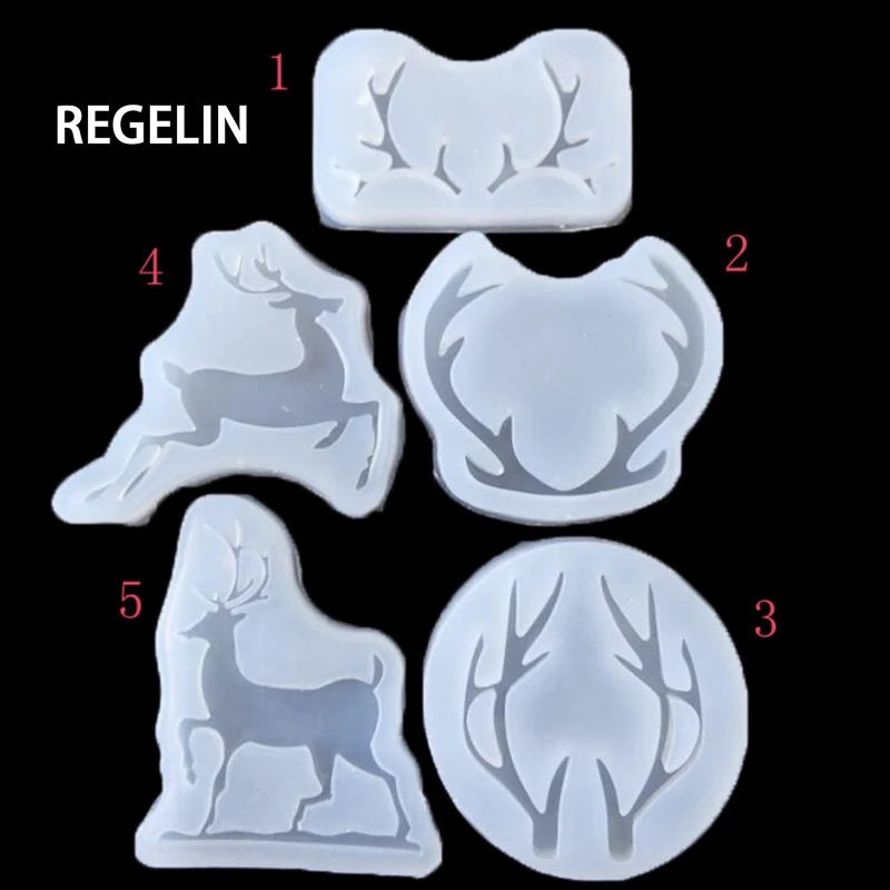 

REGELIN reindeer 1pcs Liquid silicone mold DIY resin jewelry pendant necklace pendant lanugo mold resin molds for jewelry