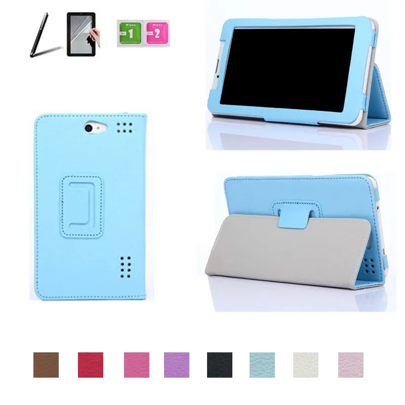 

for Alcatel Onetouch Pixi 7 3G 7 Inch Tablet PU Leather Cover Case 8 Colors + Stylus Pen + Screen Protector Free Shipping