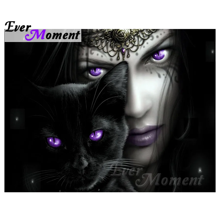 

Ever Moment Square Resin Diamond Painting Cat Prince Black Decoration For Home Diamond Embroidery Rhinestone Cross Stitch S2F049