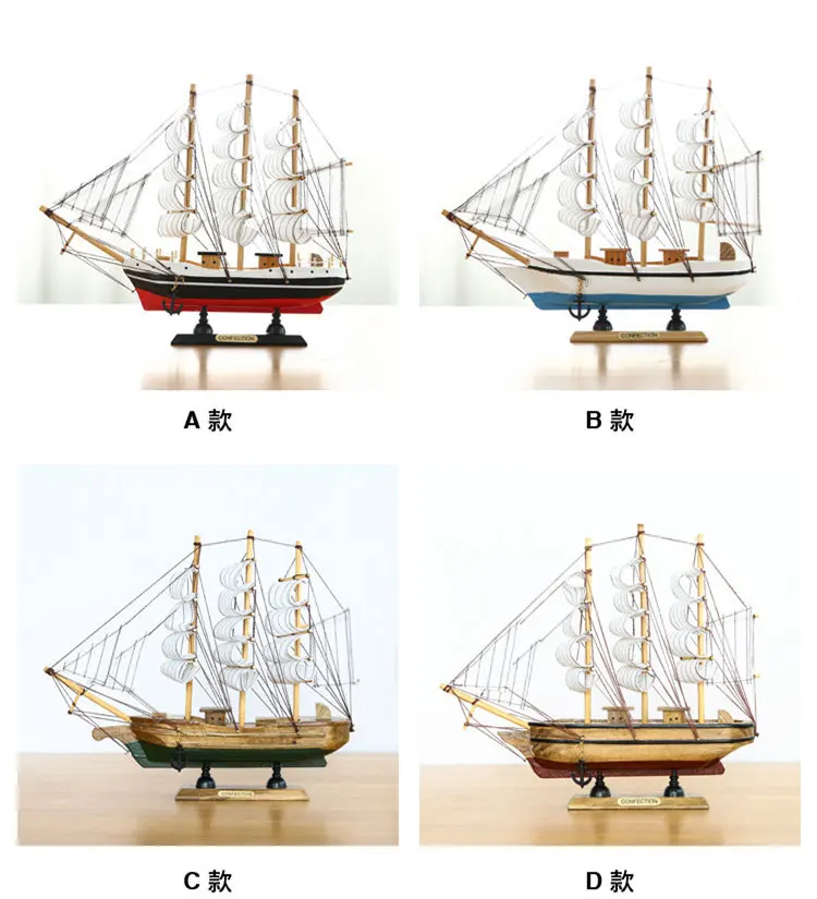 Средиземноморская деревянная фигурка парусника винтажная модель парусника модель корабля Настольный украшения для дома подарок на день рождения 30 см