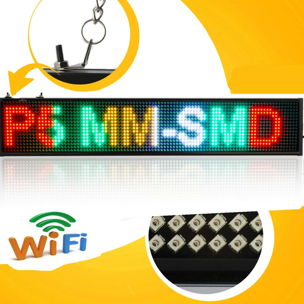 

P5 SMD open Led sign Android mobile wifi wireless programmable scroll news Time countdown Led display board (mixed color)