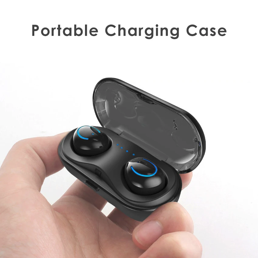 Aimitek Q18 TWS Bluetooth Headset Mini True Wireless Stereo Earphone Sports Car Earbud Charging Case with Microphone for Phones
