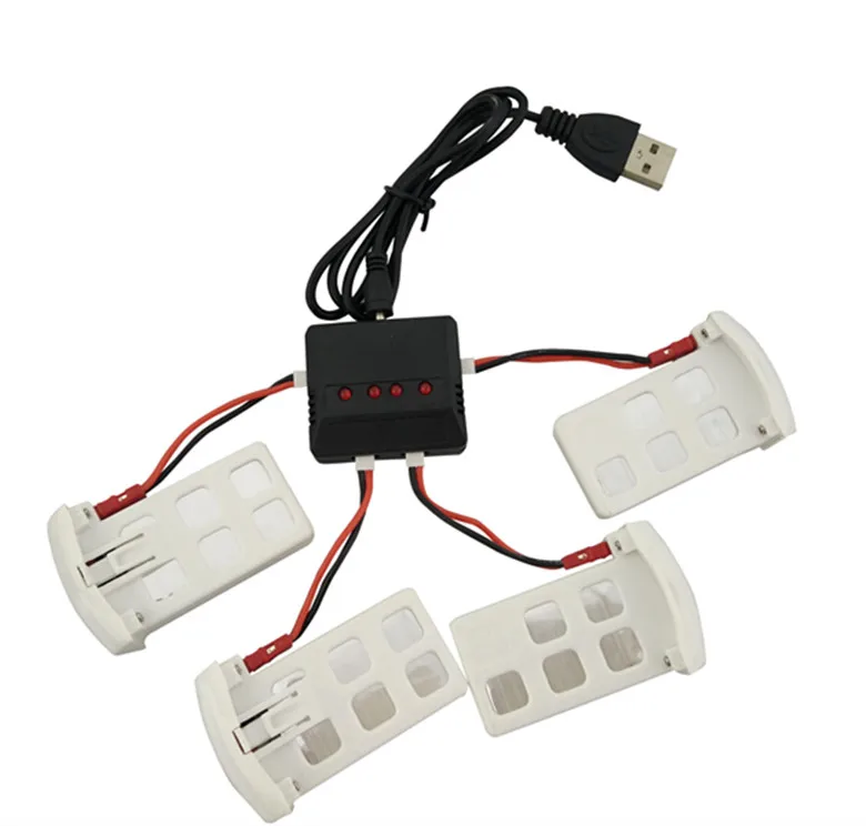 

Syma X5UC / X5UW RC Quadcopter Spare Parts Accessories 3.7V 500mAh Battery * 4PCS + USB Charger + Transfer Cable * 4PCS