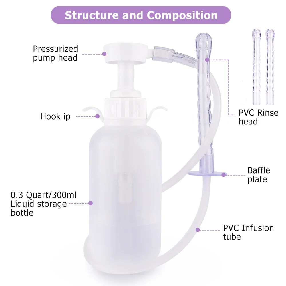 300 мл/600 мл медицинские вагинальный Clearner Анальный Душ клизма попа анус Очищающая спринцовка Ручная стирка ирригатор чистой инструмент для