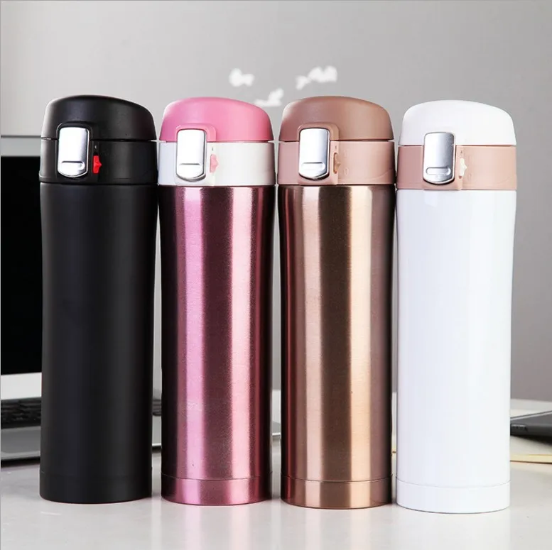 

4 Colors Home Kitchen Vacuum Flasks Thermoses 450ml Stainless Steel Insulated Thermos Cup Coffee Mug Travel Drink Bottle