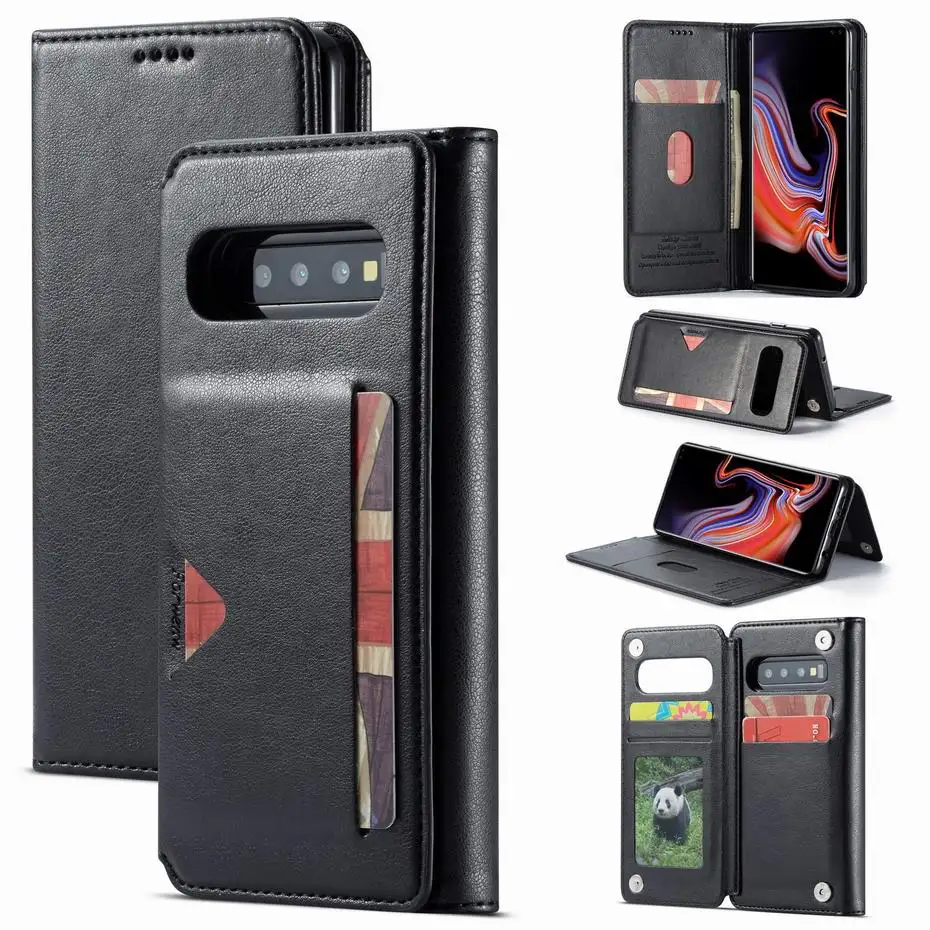 Многофункциональный чехол из натуральной кожи для samsung galaxy S10 S10e S9 S9 Plus, флип-чехол для samsung S10 e Plus, держатель с 6 отделениями для карт