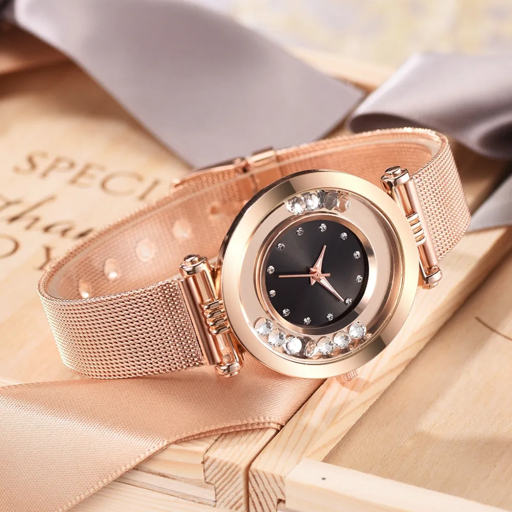 Производства марки gaiety люксовый браслет часы для Для женщин розового золота Стразы платье кварцевые часы дамы креативные наручные часы