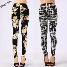 New Arrival Women Printed Leggings Spandex Knitted Fashion Skinny Leggins Primavera Pants Women