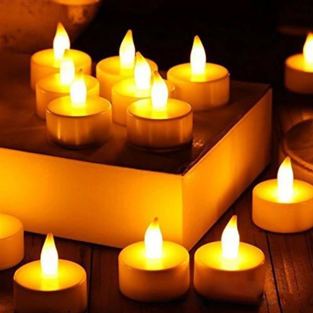 

6 pcs/lot LED Candles Light Home Decoration Lamp Simulation Color Flame Flashing Battery Powered Home Wedding Birthday Party